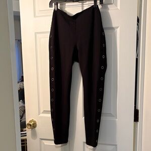 Zara Black leggings with side buttons